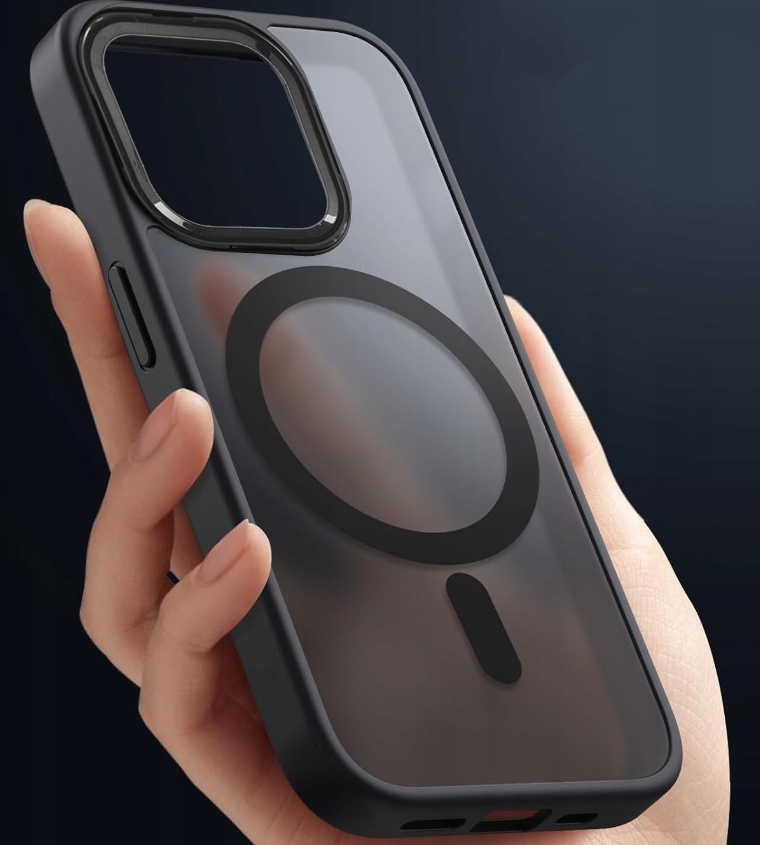 ETUI CZARNE MATOWE MAGSAFE DO Apple iPhone 15 CASE + HQ SZKŁO 9H - obrazek 5