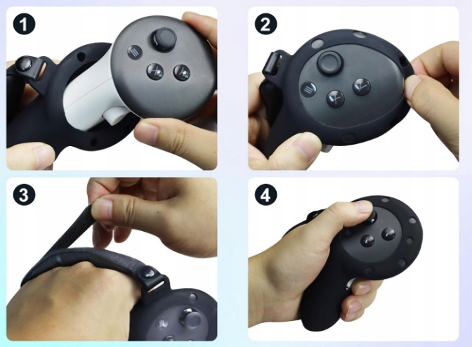 SILIKONOWE POKROWCE ETUI NA KONTROLERY + UCHWYT DO OCULUS META QUEST 3, 3S - obrazek 9