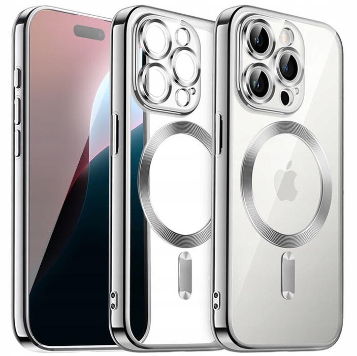 METALICZNE ETUI OBUDOWA MAGSAFE DO iPhone 16 Pro Max CASE SREBRNY SILVER - obrazek 5