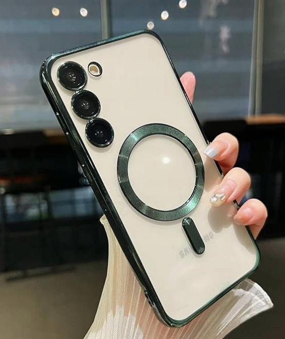 METALICZNE ETUI OBUDOWA MAGSAFE DO SAMSUNG S23 CASE GREEN ZIELONE + POLIMER - obrazek 5