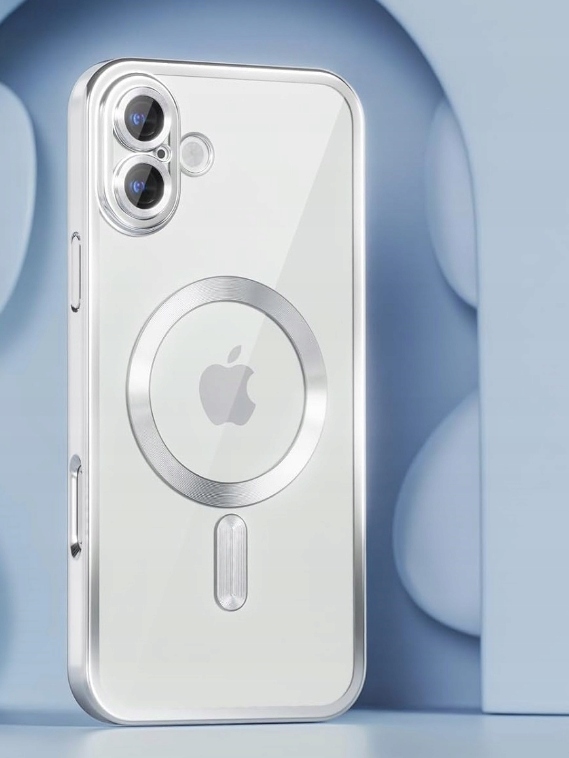 METALICZNE ETUI OBUDOWA MAGSAFE DO iPhone 16 CASE SREBRNY SILVER - obrazek 3