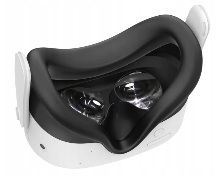 SILIKONOWA OCHRONA NA TWARZ DO META QUEST 3s CZARNA NAKŁADKA OSŁONA GOGLE - obrazek 2