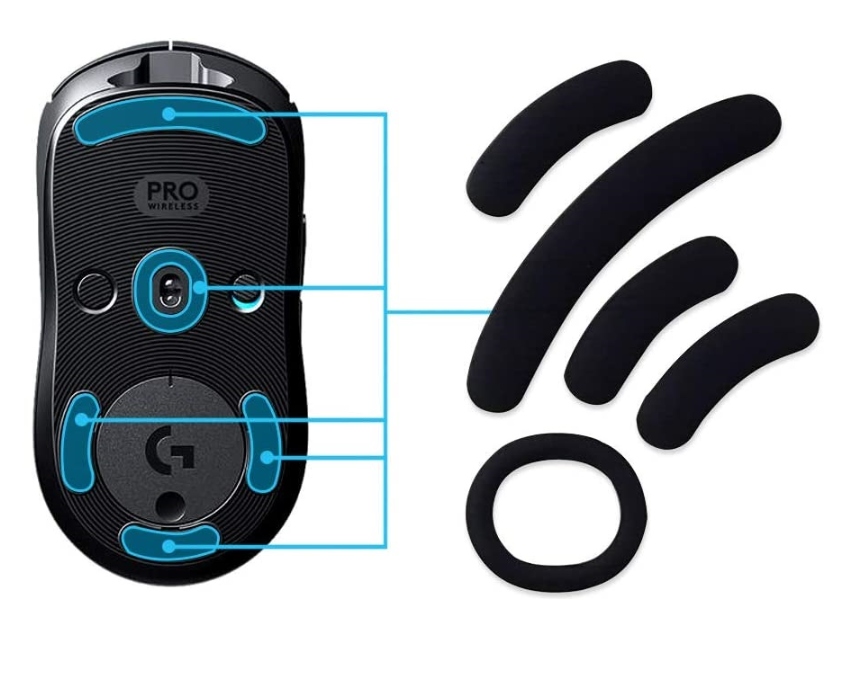 ŚLIZGACZE SLIDERY PADY DO MYSZKI LOGITECH G PRO WIRELESS KLEJ 3M TEFLONOWE - obrazek 4