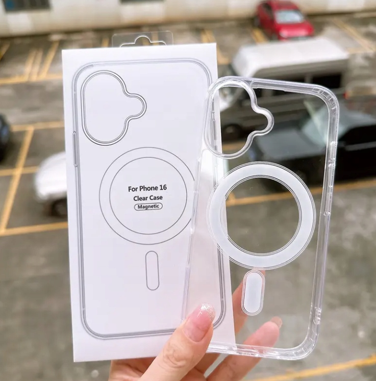 ZESTAW 3w1 ETUI MAGSAFE DO iPhone 16 CLEAR SHOCK CASE SZKŁO WYSPA - obrazek 2