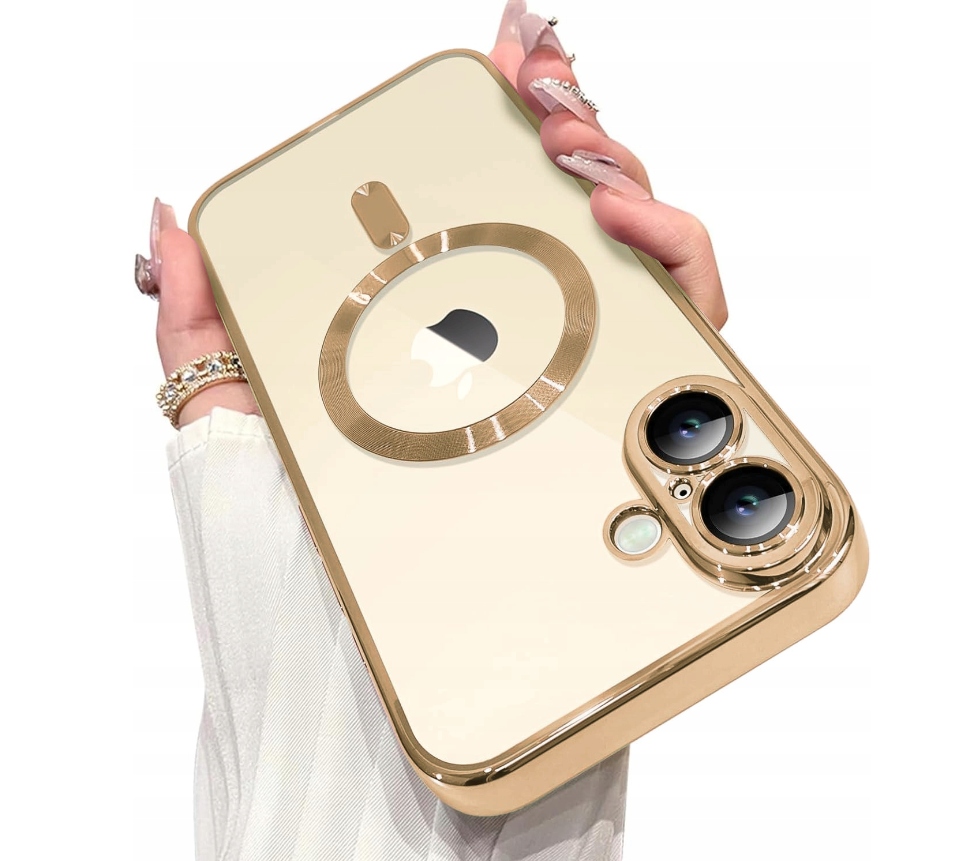 METALICZNE ETUI OBUDOWA MAGSAFE DO iPhone 16 CASE BŁYSZCZĄCE ZŁOTO