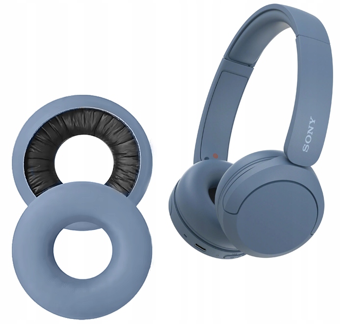 NAUSZNIKI GĄBKI PADY DO SŁUCHAWEK SONY WH-CH520 *JAKOŚĆ HQ* BŁĘKITNE - obrazek 2