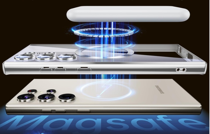 METALICZNE ETUI OBUDOWA MAGSAFE DO SAMSUNG S24 ULTRA CASE SREBRNY + POLIMER - obrazek 6