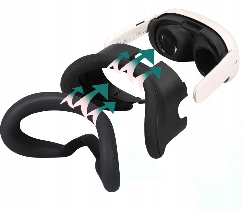 SILIKONOWA OCHRONA NA TWARZ DO META QUEST 3 CZARNA GOGLE VR NAKŁADKA OSŁONA - obrazek 3