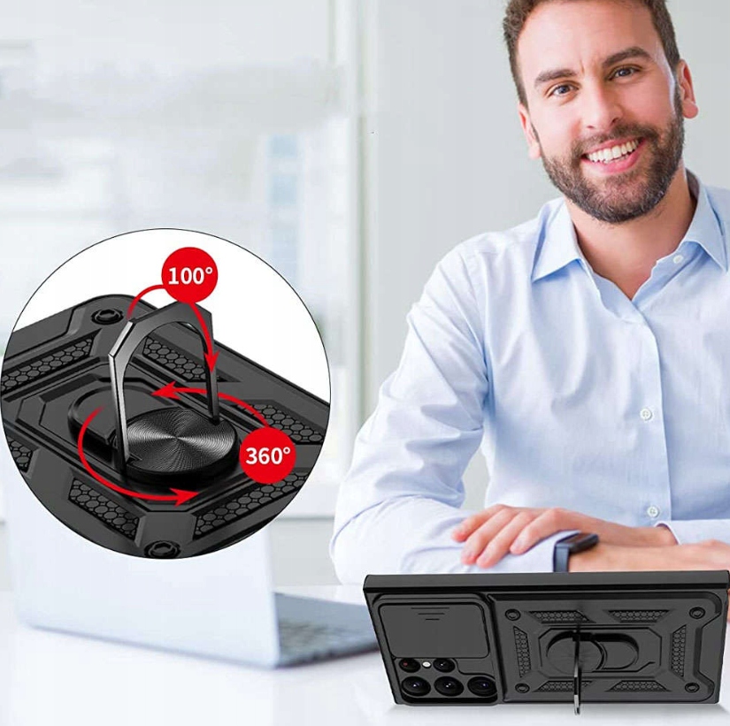 ZESTAW PANCERNE ETUI OBUDOWA CASE SHIELD DO SAMSUNG S23 ULTRA + POLIMER - obrazek 6