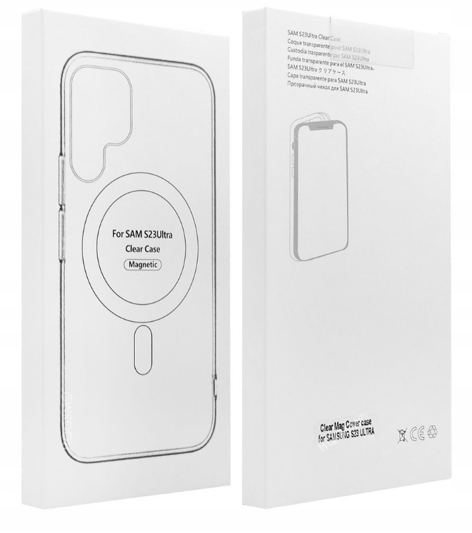 ZESTAW ETUI OBUDOWA MAGSAFE DO SAMSUNG S23 ULTRA - CLEAR CASE + POLIMER - obrazek 4