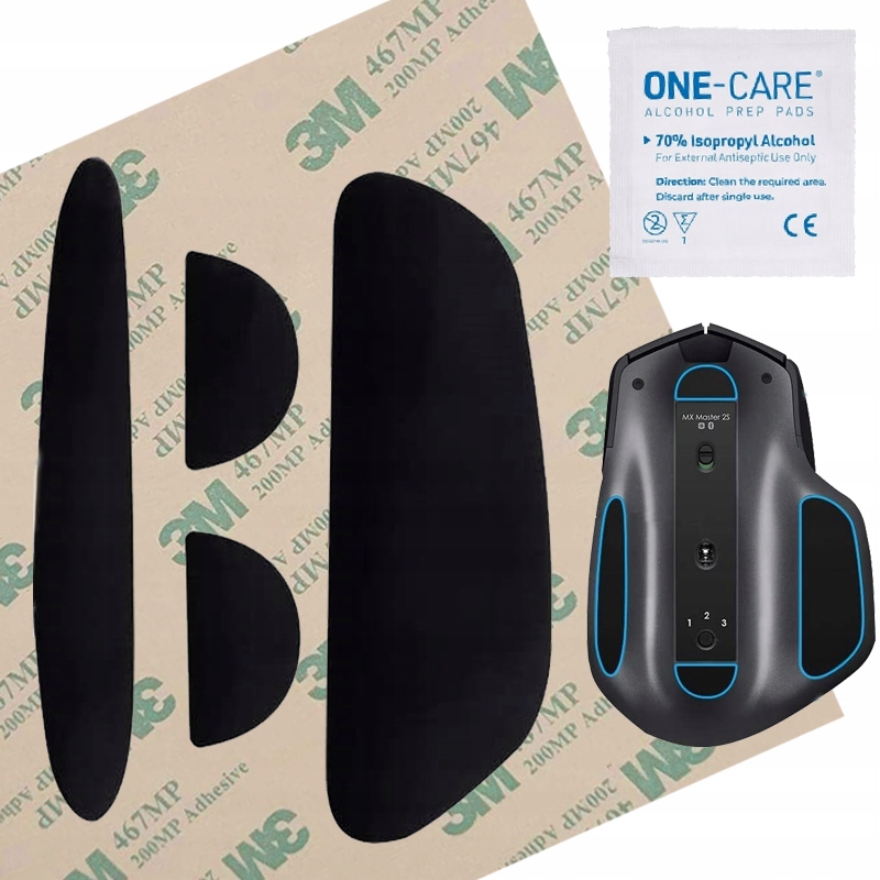 ŚLIZGACZE SLIDERY PADY DO MYSZKI LOGITECH MX MASTER 2 / 2S KLEJ 3M TEFLON