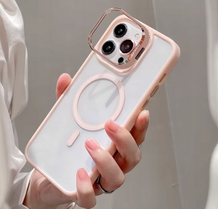 ETUI DXS OBUDOWA Z MAGSAFE DO iPhone 16 RÓŻOWE Z METALOWYM STANDEM PINK - obrazek 4