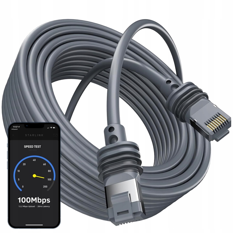 Kabel Przewód Do Starlink V3/Gen3 10M Cat6 1200Mbps Ethernet Satelitarny