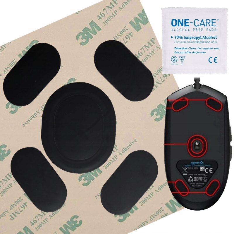 ŚLIZGACZE SLIDERY PADY DO MYSZKI LOGITECH G102, G203, G Pro 3M TEFLONOWE