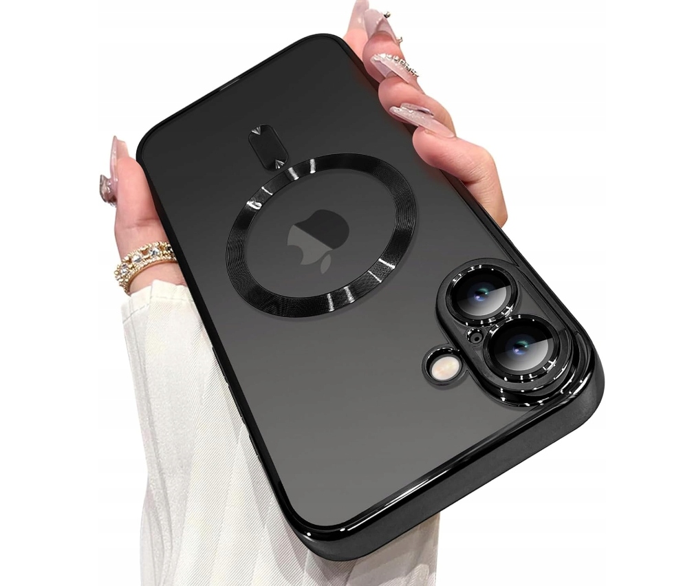 METALICZNE ETUI OBUDOWA MAGSAFE DO iPhone 16 CASE CZARNY BLACK