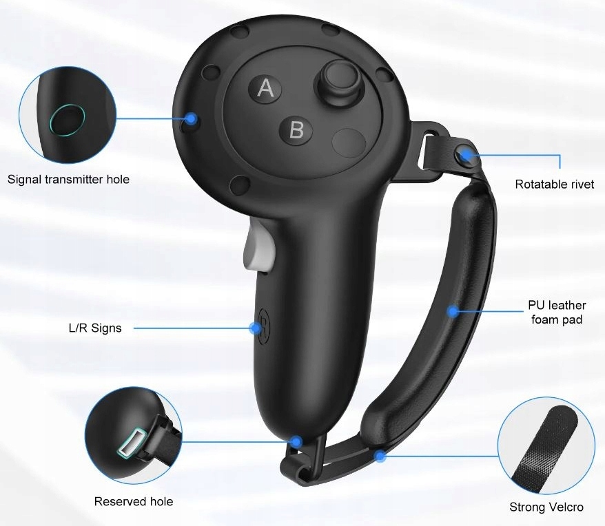 SILIKONOWE POKROWCE ETUI NA KONTROLERY + UCHWYT DO OCULUS META QUEST 3, 3S - obrazek 2