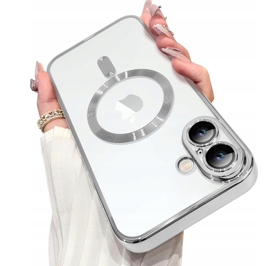 METALICZNE ETUI OBUDOWA MAGSAFE DO iPhone 16 CASE SREBRNY SILVER