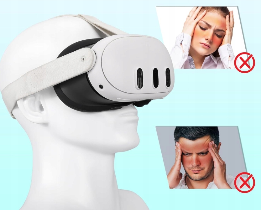 SILIKONOWA OCHRONA NA TWARZ DO META QUEST 3 CZARNA GOGLE VR NAKŁADKA OSŁONA - obrazek 7