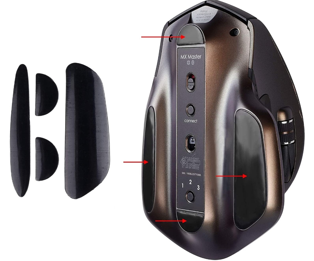 ŚLIZGACZE SLIDERY PADY DO MYSZKI LOGITECH MX MASTER 2 / 2S KLEJ 3M TEFLON - obrazek 2