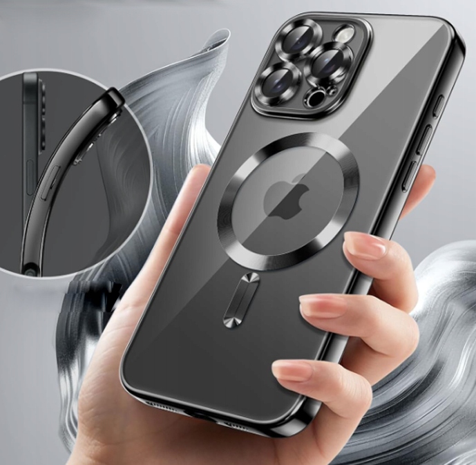 METALICZNE ETUI OBUDOWA MAGSAFE DO iPhone 16 Pro Max CASE CZARNY BLACK - obrazek 3