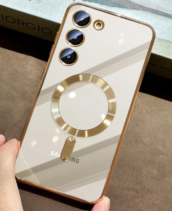 METALICZNE ETUI OBUDOWA MAGSAFE DO SAMSUNG S23 CASE GOLD ZŁOTE + POLIMER - obrazek 3