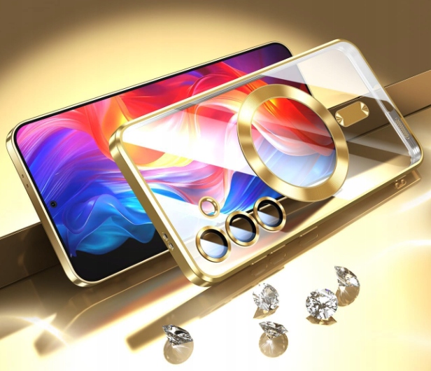 METALICZNE ETUI OBUDOWA MAGSAFE DO SAMSUNG S24 CASE GOLD ZŁOTE + POLIMER - obrazek 4