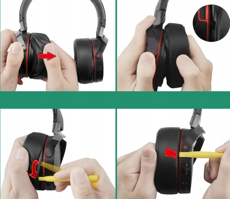 NAUSZNIKI GĄBKI PADY DO SŁUCHAWEK SONY MDR-XB950 XB950N BT AP B1 N1 JAKOŚĆ - obrazek 7