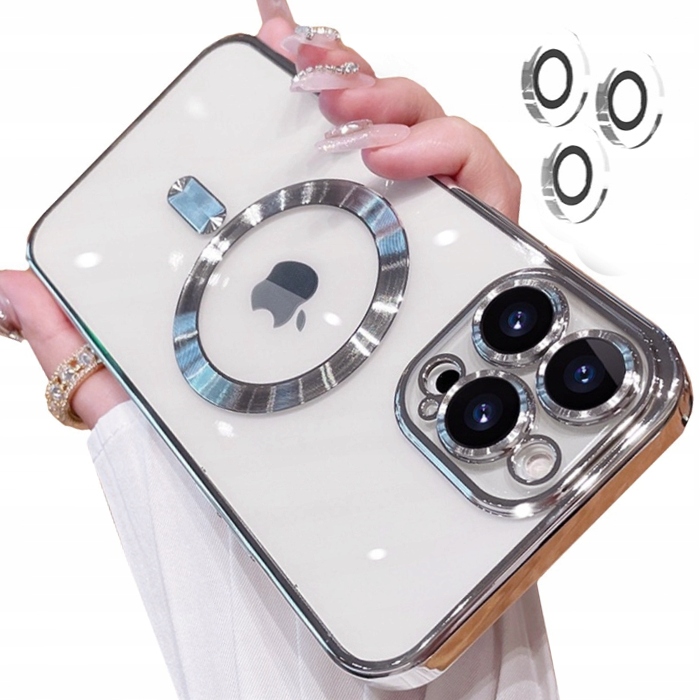 ETUI OBUDOWA DO IPHONE 14 PRO MAX SREBRNE MAGSAFE