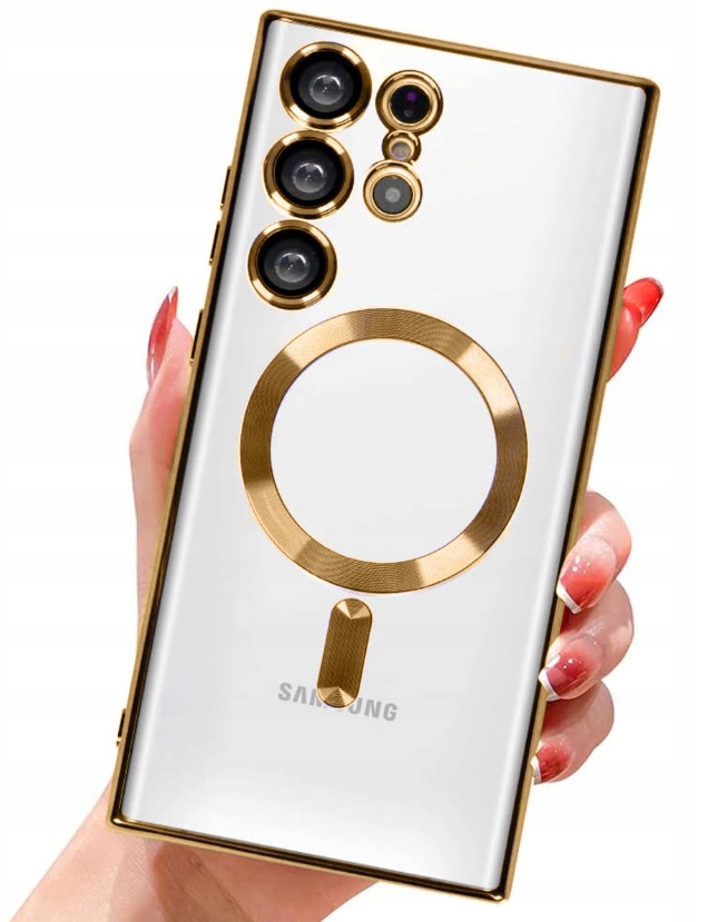 METALICZNE ETUI OBUDOWA MAGSAFE DO SAMSUNG S24 ULTRA CASE ZŁOTY + POLIMER - obrazek 3