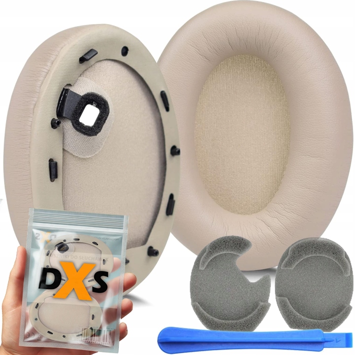 NAUSZNIKI GĄBKI PADY DO SŁUCHAWEK SONY WH-1000XM4 ANC JAKOŚĆ BEŻOWE+ FILTRY