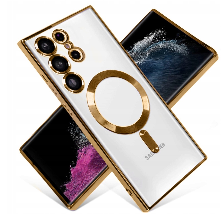 METALICZNE ETUI OBUDOWA MAGSAFE DO SAMSUNG S24 ULTRA CASE ZŁOTY + POLIMER - obrazek 2