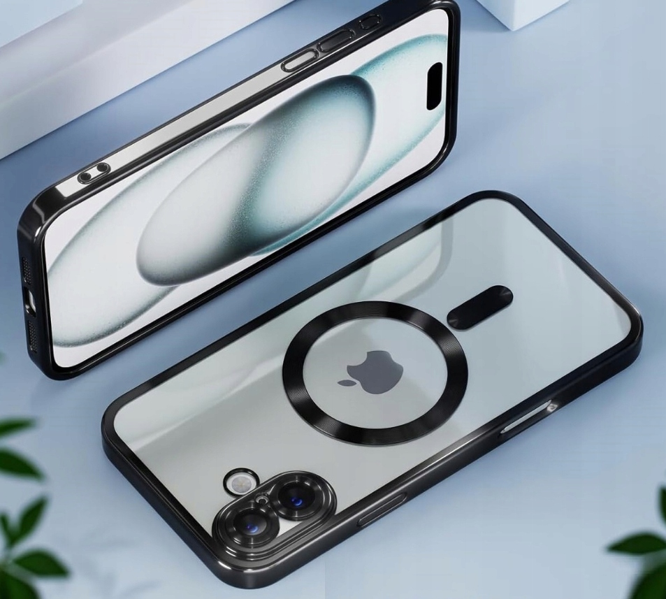 METALICZNE ETUI OBUDOWA MAGSAFE DO iPhone 16 CASE CZARNY BLACK - obrazek 3