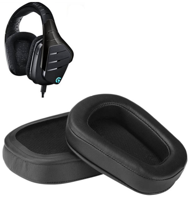NAUSZNIKI PADY GĄBKI NAKŁADKI DO LOGITECH G933 G633 ARTEMIS CZARNE HQ - obrazek 4