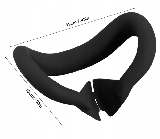 SILIKONOWA OCHRONA NA TWARZ DO META QUEST 3 CZARNA GOGLE VR NAKŁADKA OSŁONA - obrazek 4