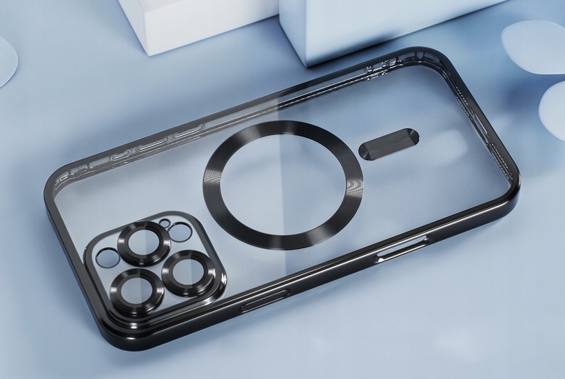 METALICZNE ETUI OBUDOWA MAGSAFE DO iPhone 16 Pro CASE CZARNY BLACK - obrazek 4