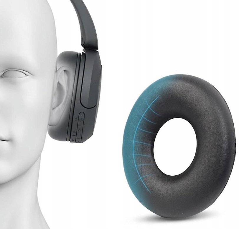 NAUSZNIKI GĄBKI PADY DO SŁUCHAWEK SONY WH-CH520 *JAKOŚĆ HQ* CZARNE - obrazek 3