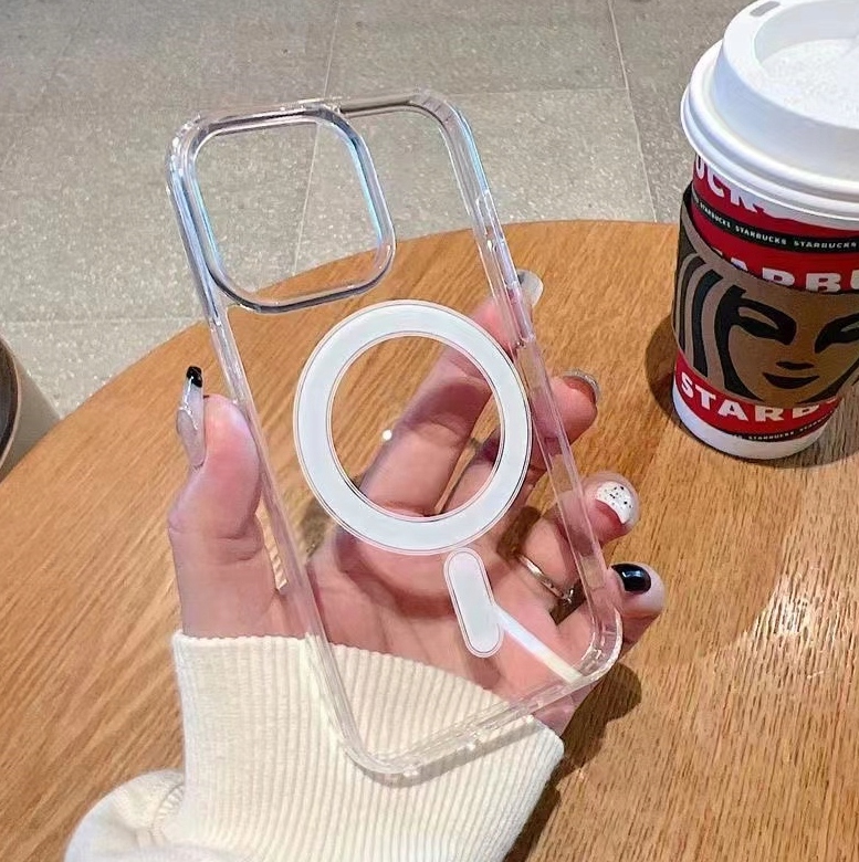 ZESTAW 3w1 ETUI MAGSAFE DO iPhone 15 Pro Max CLEAR SHOCK CASE SZKŁO WYSPA - obrazek 4