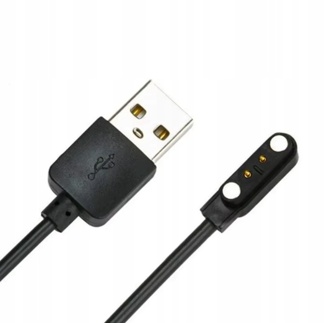 ŁADOWARKA MAGNETYCZNA KABEL 60CM USB DO SMARTWATCHA 4MM - 2 PINY - obrazek 2
