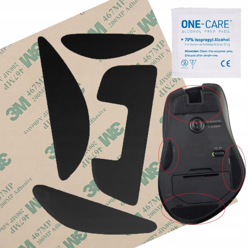 ŚLIZGACZE SLIDERY PADY DO MYSZKI LOGITECH G700 G700S KLEJ 3M TEFLONOWE