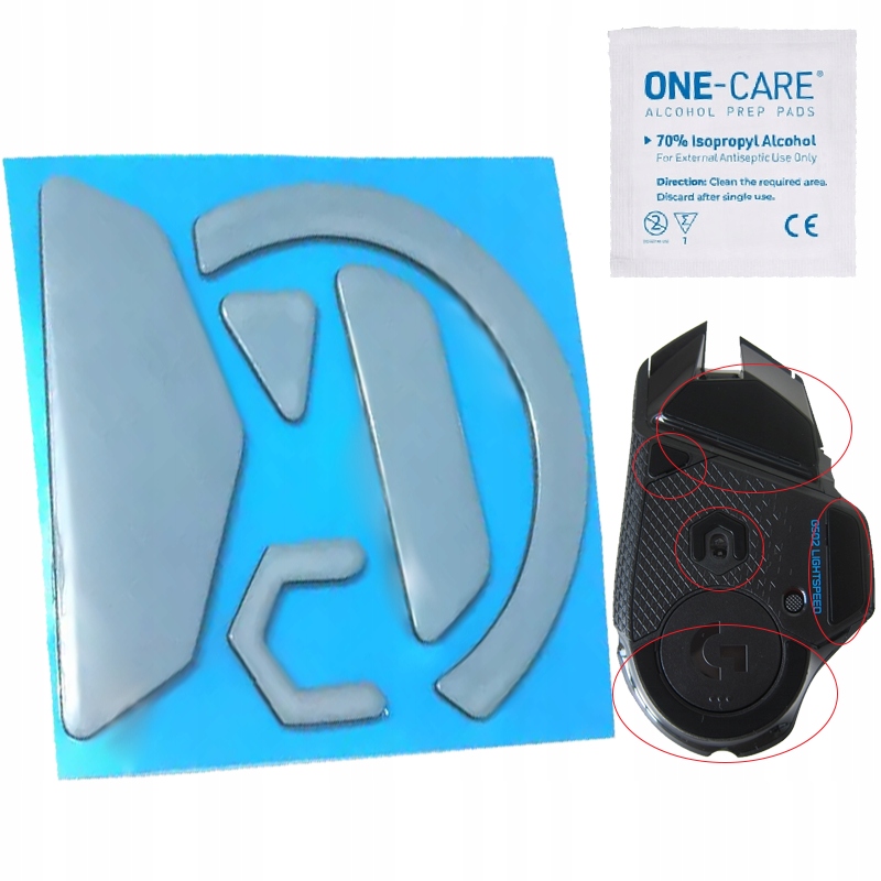 ŚLIZGACZE SLIDERY PADY DO MYSZKI LOGITECH G502 Lightspeed KLEJ 3M TEFLONOWE