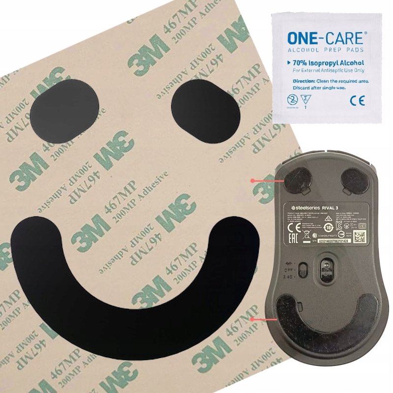 ŚLIZGACZE SLIDERY PADY DO MYSZKI STEELSERIES RIVAL 3 / WIRELESS 3M TEFLON