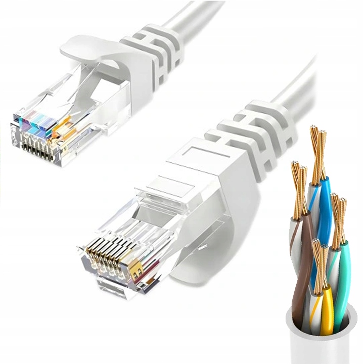 Kabel Przewód Sieciowy Lan Cat5e Ethernet Skrętka Cat 5e UTP KAT 5 RJ45 30m