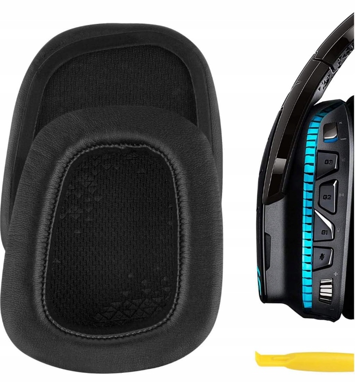 NAUSZNIKI PADY GĄBKI NAKŁADKI DO LOGITECH G933 G633 ARTEMIS CZARNE HQ - obrazek 2
