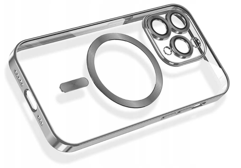 METALICZNE ETUI OBUDOWA MAGSAFE DO iPhone 15 Pro CASE SREBRNY SILVER - obrazek 5