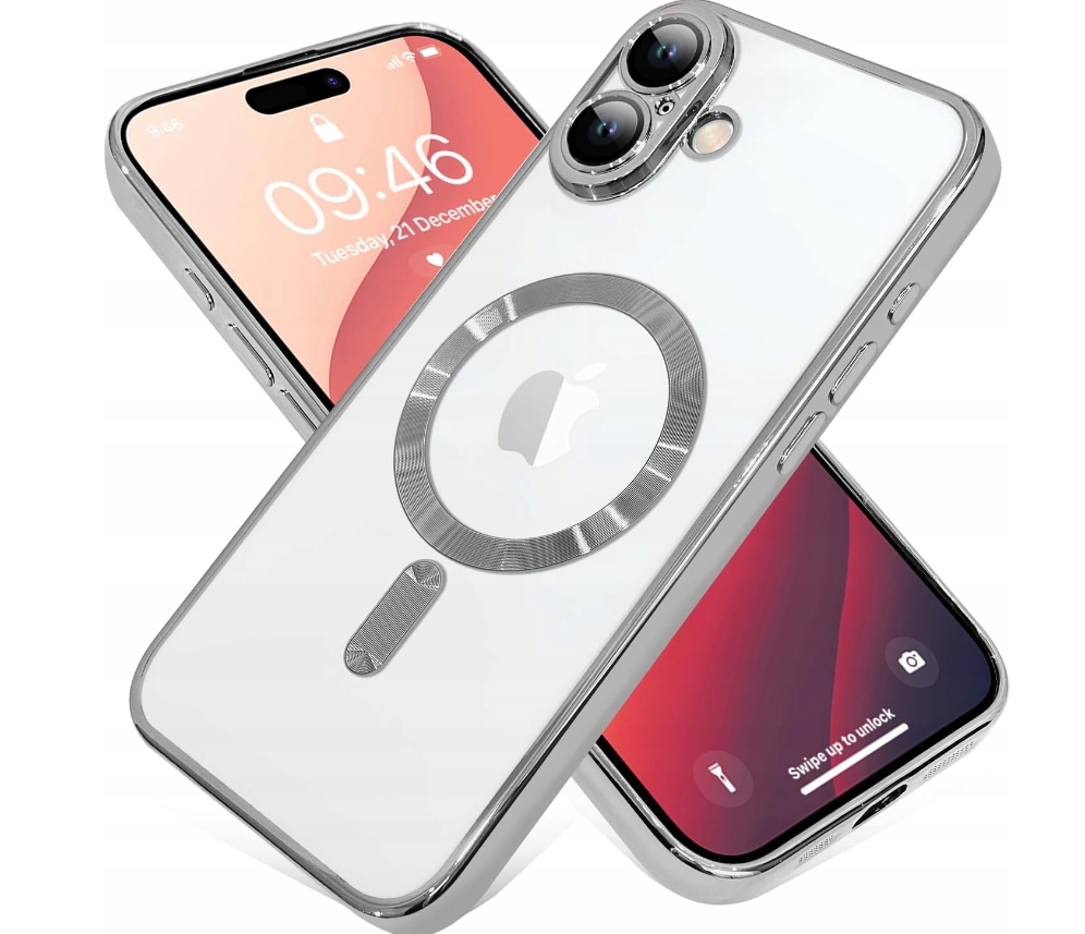 METALICZNE ETUI OBUDOWA MAGSAFE DO iPhone 16 CASE SREBRNY SILVER - obrazek 2