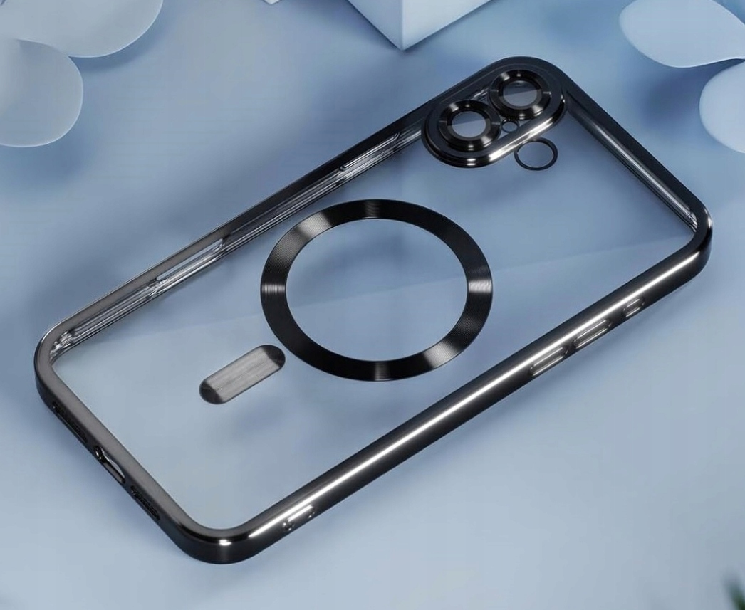 METALICZNE ETUI OBUDOWA MAGSAFE DO iPhone 16 CASE CZARNY BLACK - obrazek 5