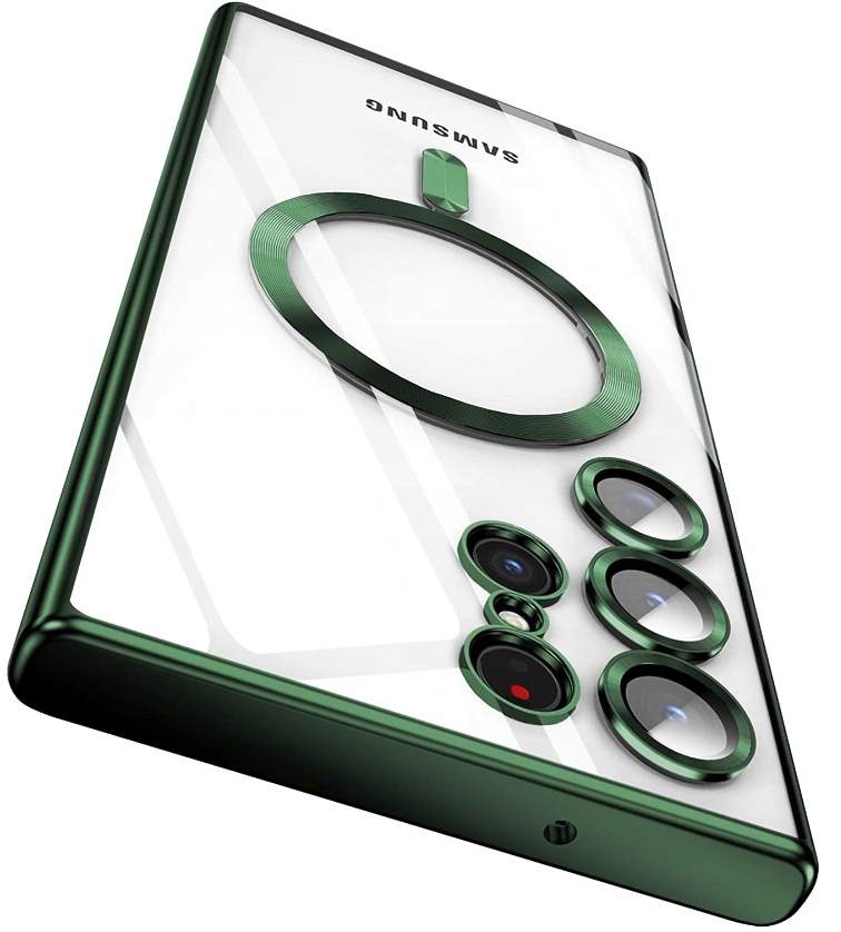 METALICZNE ETUI OBUDOWA MAGSAFE DO SAMSUNG S23 ULTRA CASE GREEN + POLIMER - obrazek 2