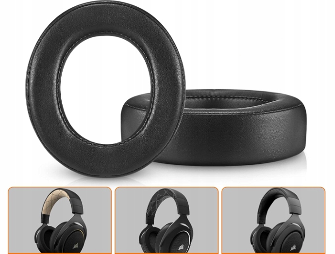 NAUSZNIKI GĄBKI PADY DO SŁUCHAWEK CORSAIR HS50 HS60 HS70 PRO HQ GRUBE - obrazek 4