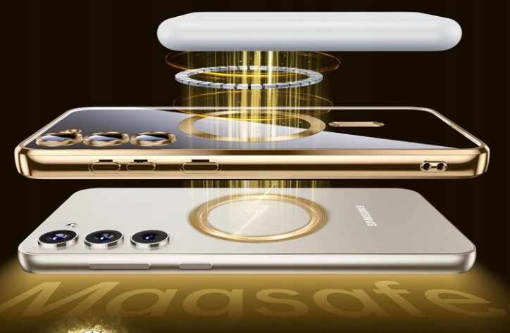 METALICZNE ETUI OBUDOWA MAGSAFE DO SAMSUNG S23 CASE GOLD ZŁOTE + POLIMER - obrazek 4