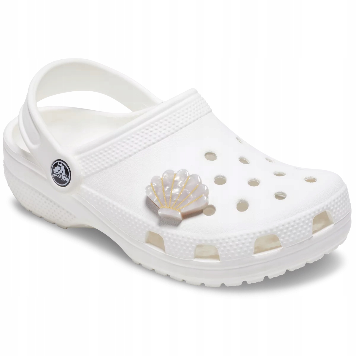 Crocs Przypinki Jibbitz Piny Do Butów White and Gold Seashell